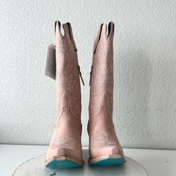 Lane SMOKESHOW Womens Cowboy Boots 8.5 Pink Leather Western Cowgirl Mid Calf - Picture 5 of 13